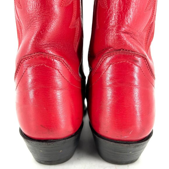 Justin Cowgirl Boots Womens size 5.5B Red Leather Cowboy Western Boots 4905 USA - Picture 7 of 14
